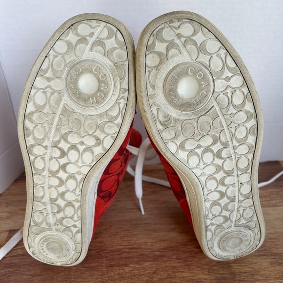 Coach Orange Suede High Top Sneaker - Picture 8 of 8